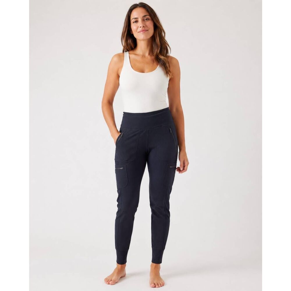 Athleta Women’s Size 8 Navy Blue Cargo Jogger Pants Zip Pocket Stretch Waist 26-